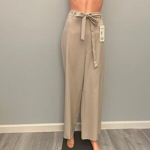 Beige Wide Leg Pants